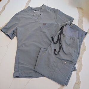 Figs Dusty Blue Size Medium scrub set